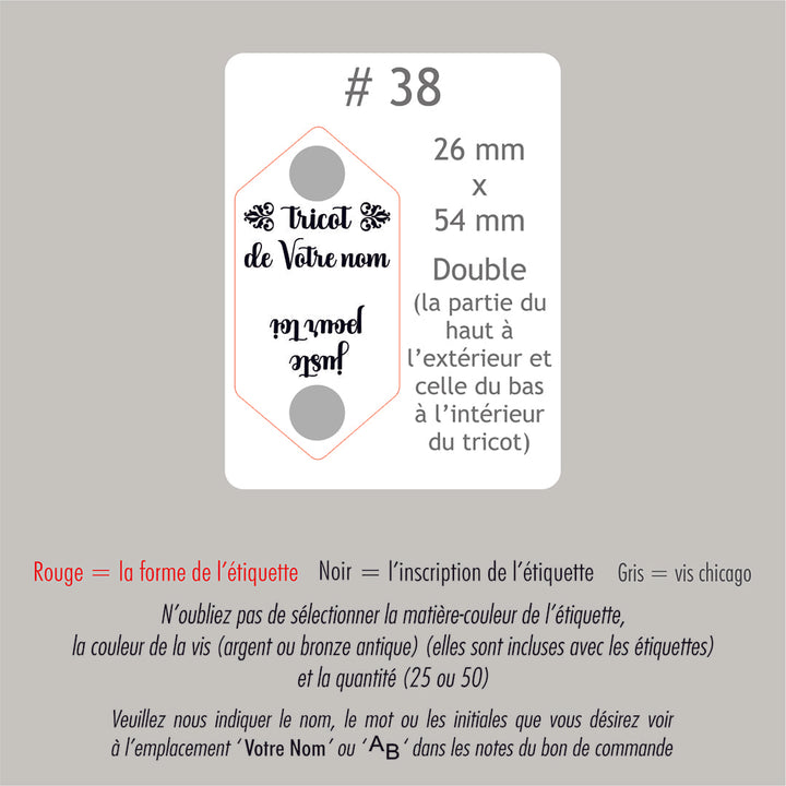 #38 Custom foldable labels with Chicago screws