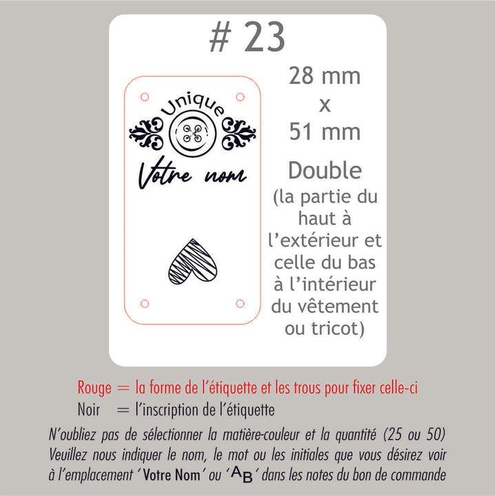 #23 Custom foldable labels