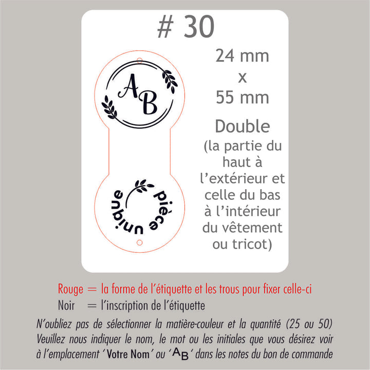 #30 Custom foldable labels