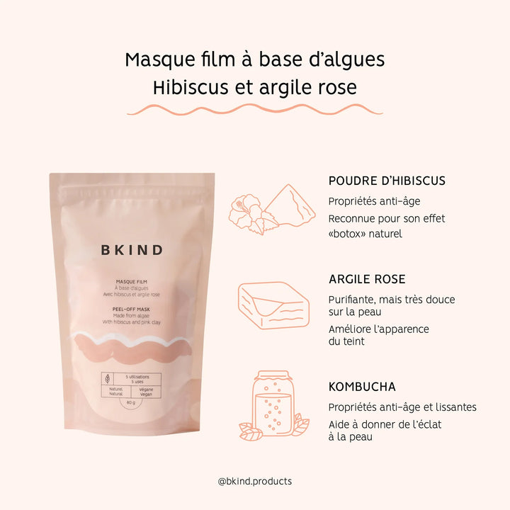 Masque film à base d'algues - Apaisant, purifiant et repulpant