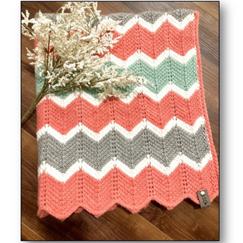 Tunisian crochet “Coraline” baby blanket