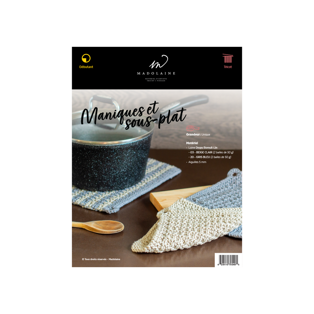 M Knitting Pattern - Pot holders and trivet