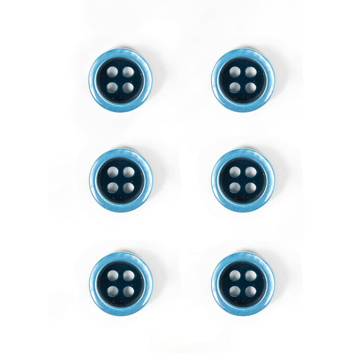 Set of 6 two-tone buttons 11 mm