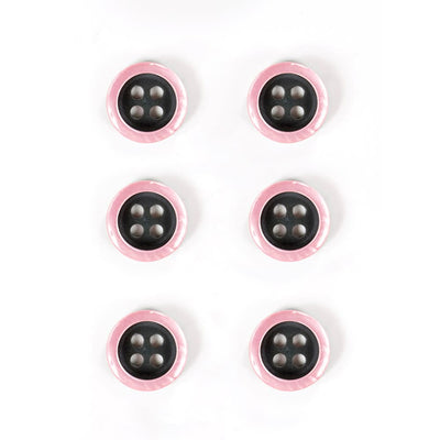 Lot de 6 boutons bicolores 11 mm