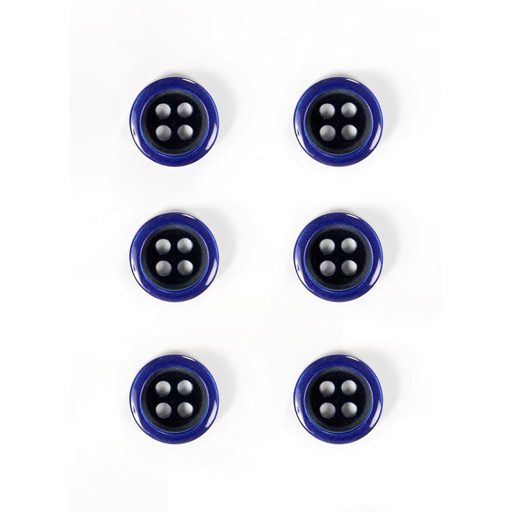 Set of 6 two-tone buttons 11 mm