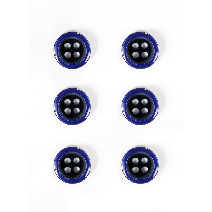 Set of 6 two-tone buttons 11 mm