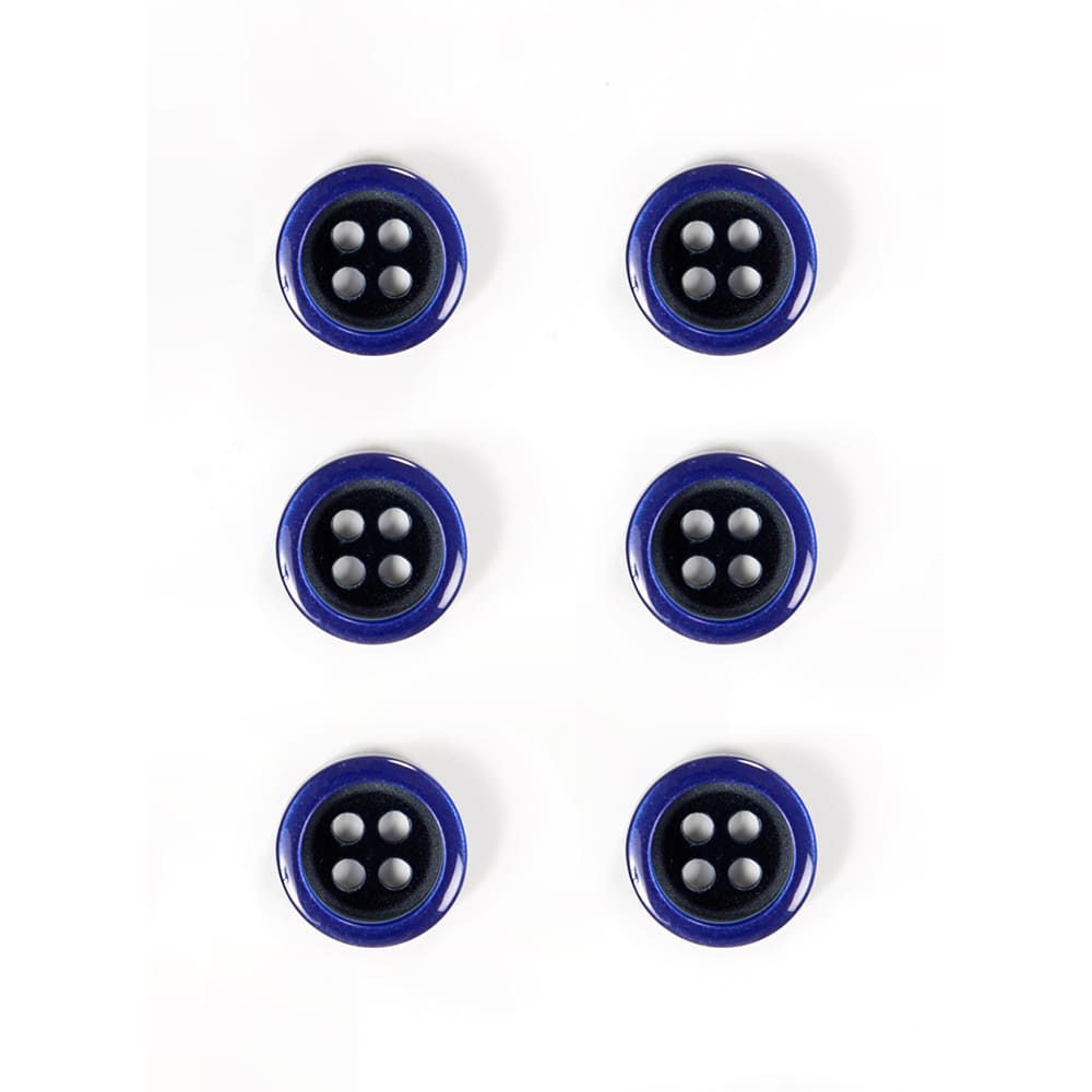 Lot de 6 boutons bicolores 11 mm