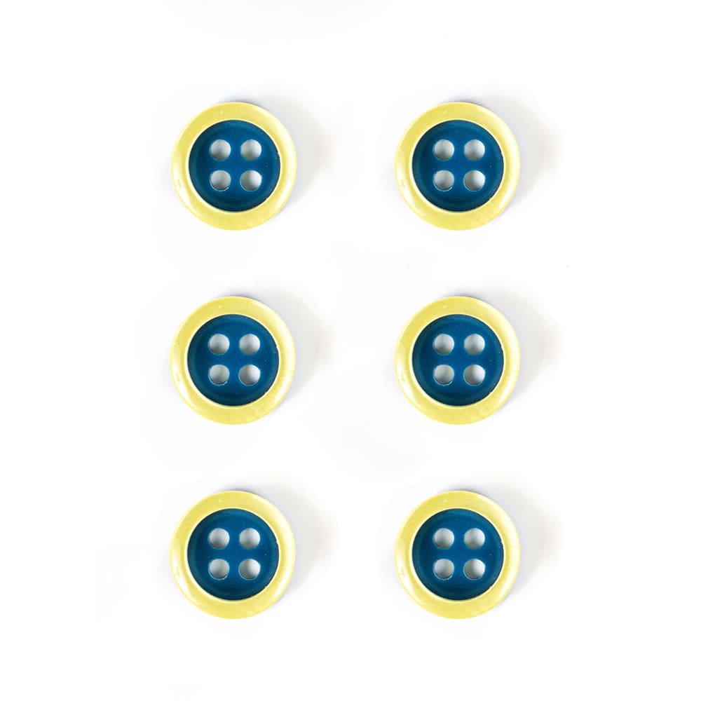 Set of 6 two-tone buttons 11 mm