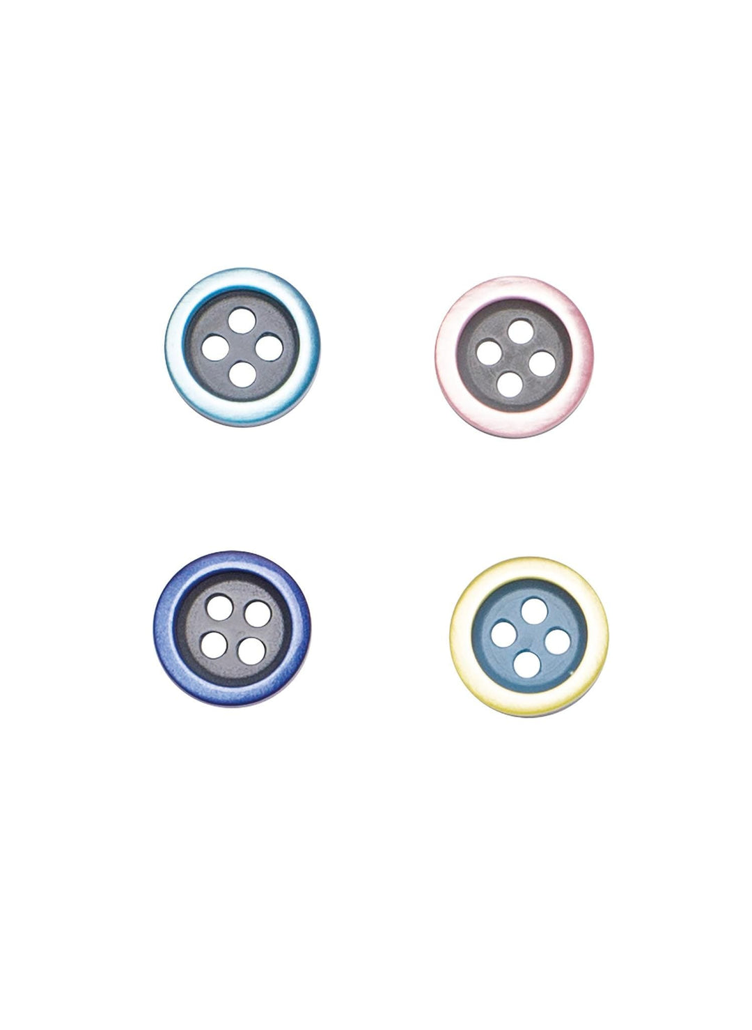 Set of 6 two-tone buttons 11 mm