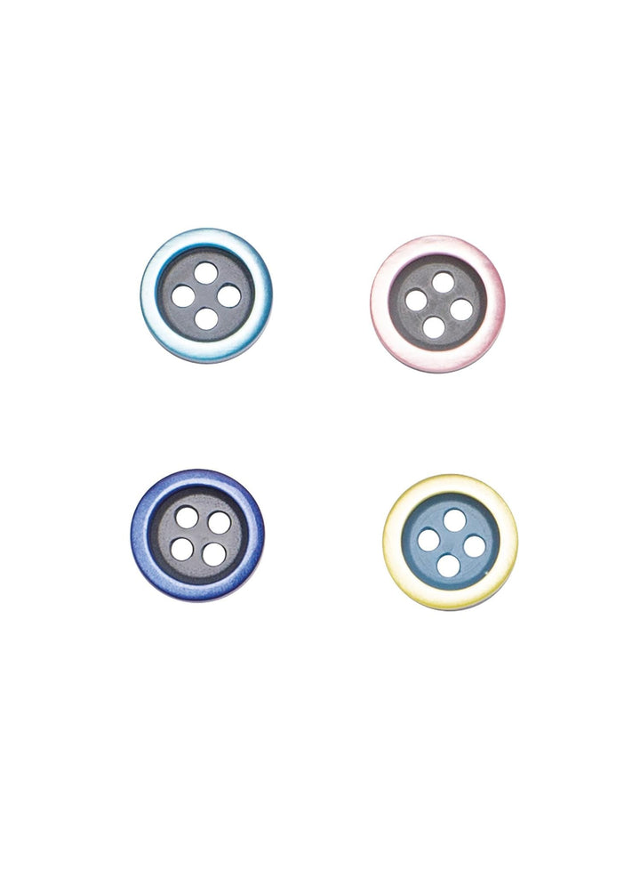 Set of 6 two-tone buttons 11 mm