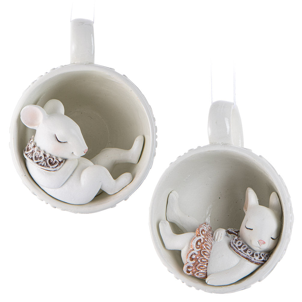 Mouse in a Teacup Ornaments - 27-NIBBLE-609 