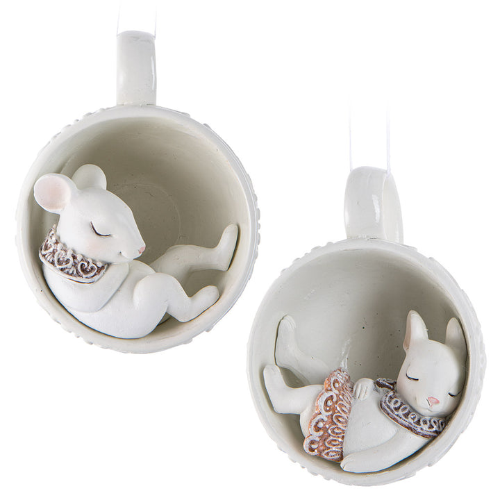 Mouse in a Teacup Ornaments - 27-NIBBLE-609 