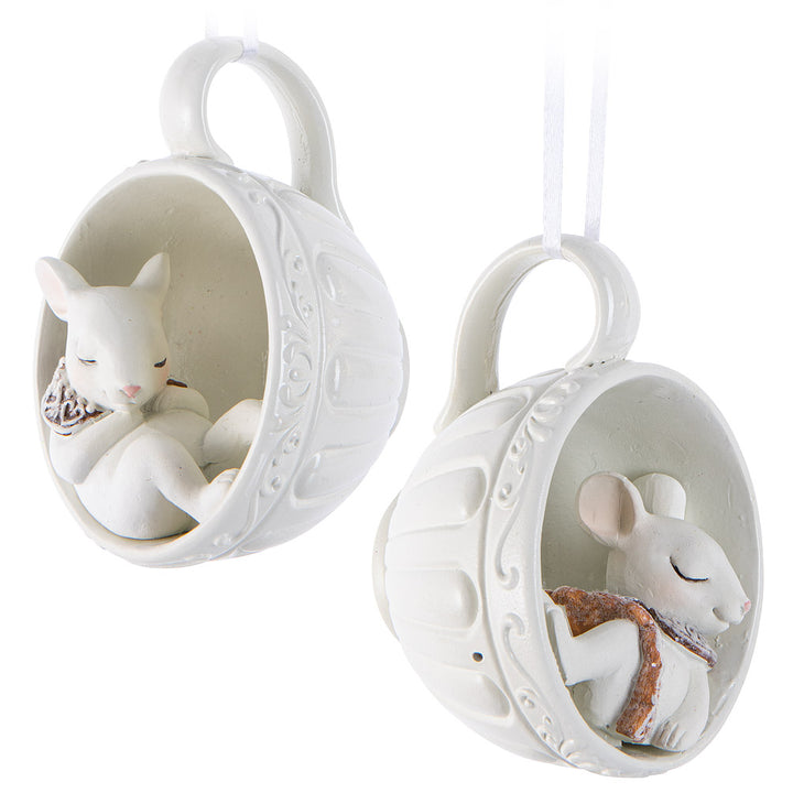 Mouse in a Teacup Ornaments - 27-NIBBLE-609 