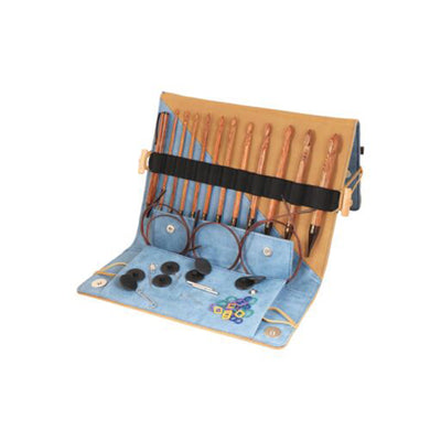 Kit crochets bois interchangeables dans pochette bleu - 31198