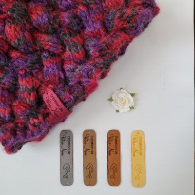Étiquettes au crochet 40x40mm / étiquettes à tricoter | Étiquettes de  vêtements Accessoires personnalisés ou de tricot | Étiquettes en bois /