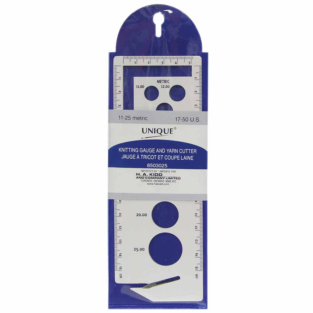 Knitting Needle Gauge with Thread Cutter - Large - 8503025