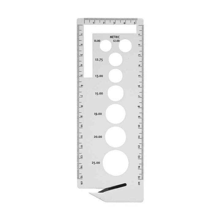 Knitting Needle Gauge with Thread Cutter - Large - 8503025