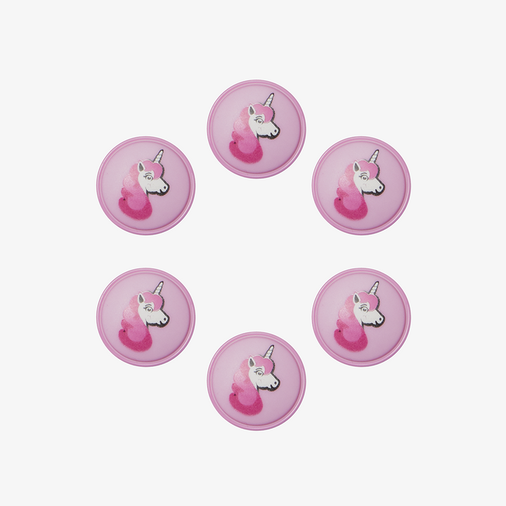 Lot de 6 boutons licorne