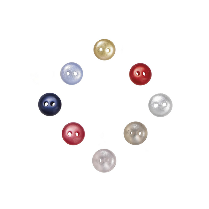 Set of 7 "mother-of-pearl" effect ball buttons