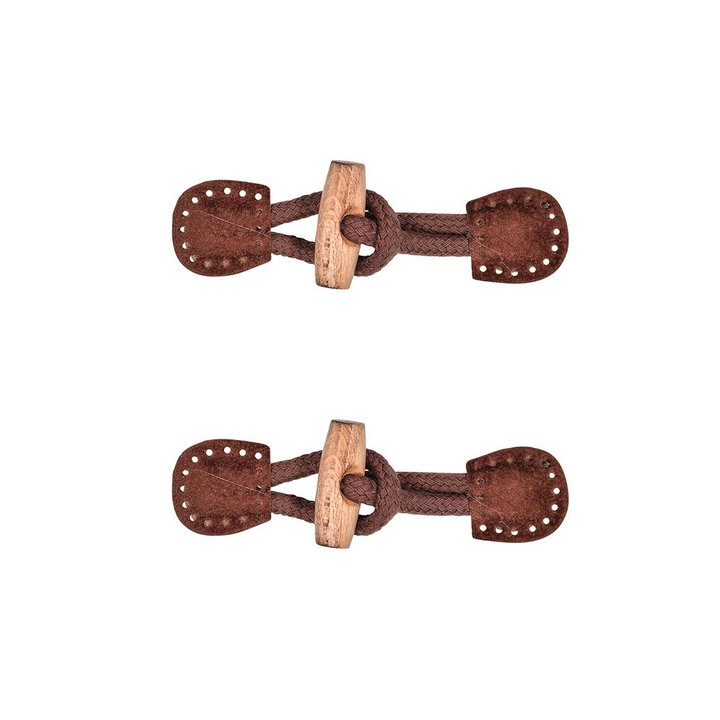 Set of 2 perforated navy frogs with wooden buchette 