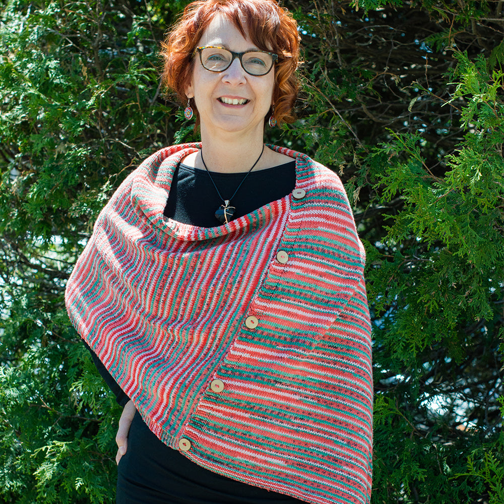 M Knitting Pattern - “Watermelon” summer poncho (web)