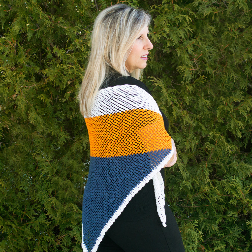 M Crochet Pattern - 3-way cotton shawl