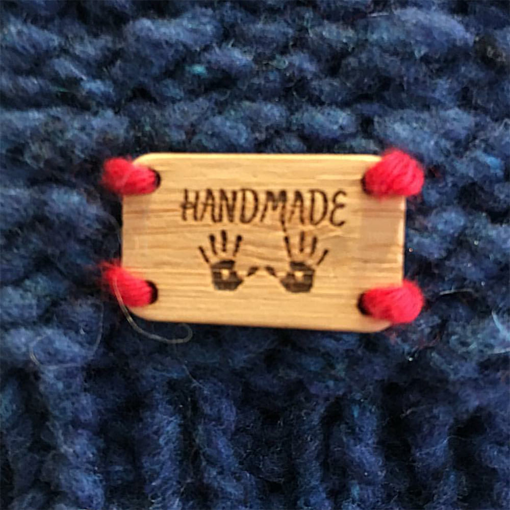 Étiquette Handmade en bois