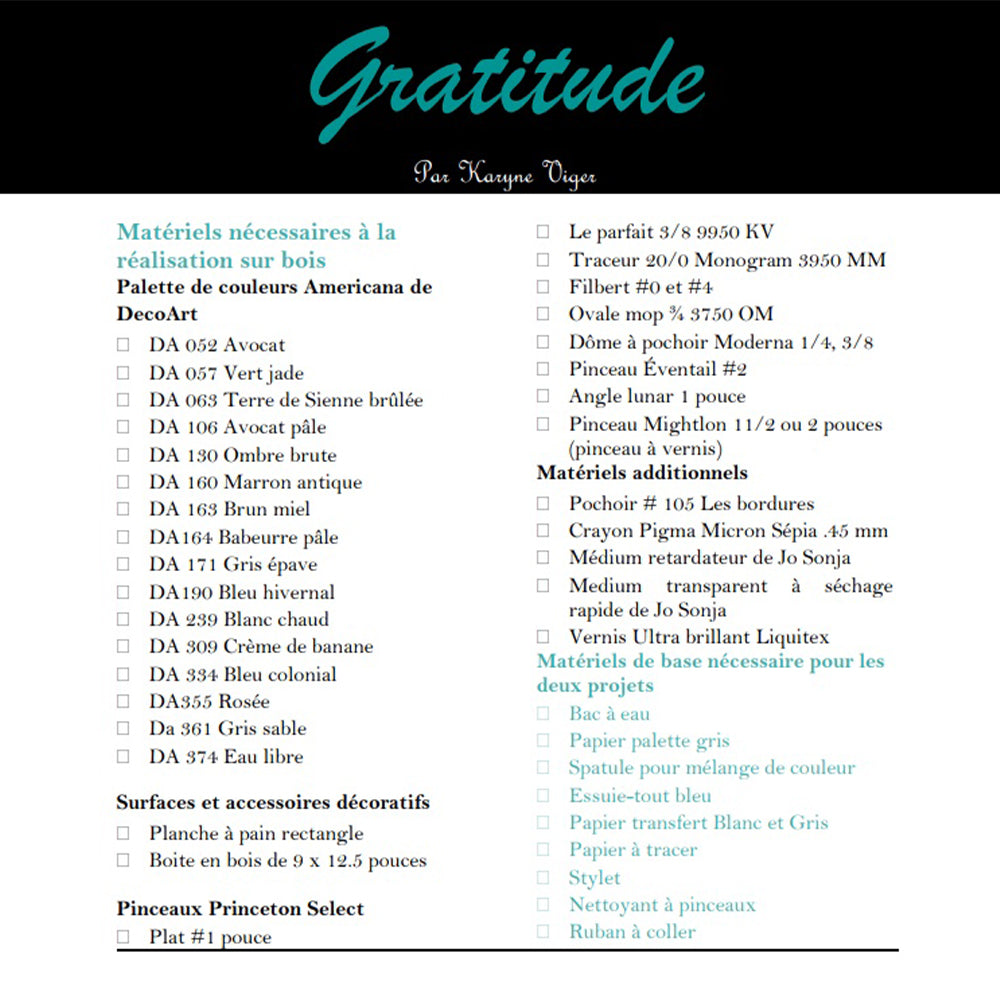 Gratitude (Version imprimé)