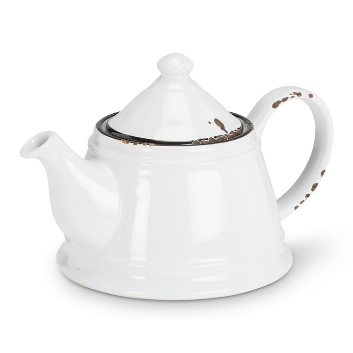 Metal look teapot - 27-ENAMEL-POT 