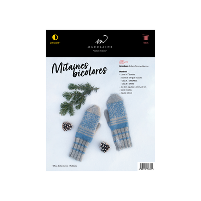 Knitting pattern M - Two-tone mittens