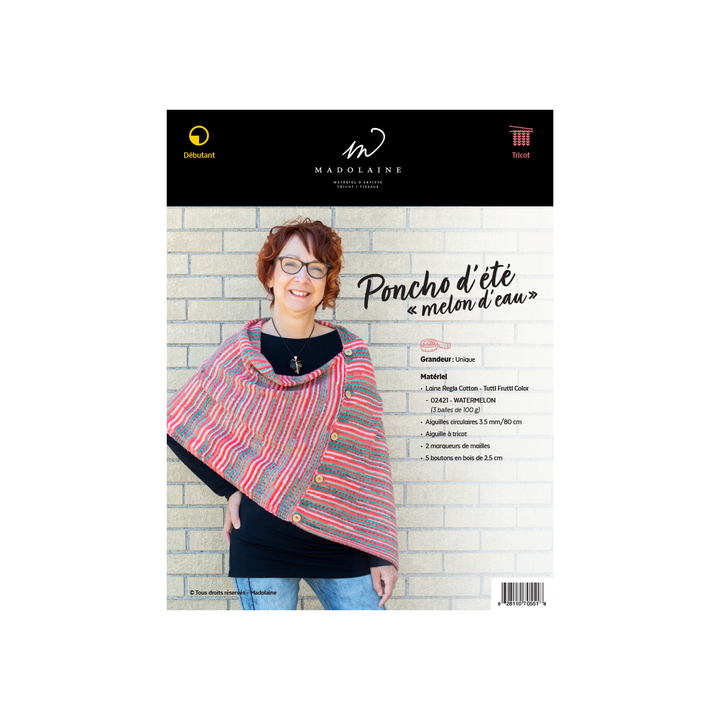 M Knitting Pattern - “Watermelon” summer poncho (web)